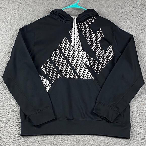 Nike Hoodie Therma-Fit Men's Medium Big Logo Graphic Pullover Sweatshirt - Picture 2 of 8